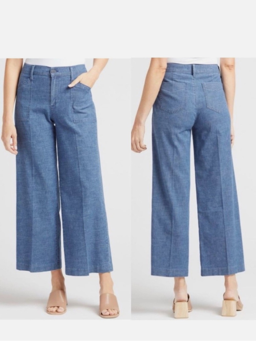 Evereve Beth Wide-Leg Denim lightweight Jeans/Pants